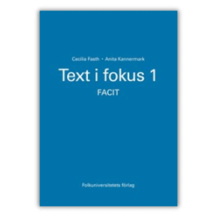 Text i fokus 1, answer key, front cover