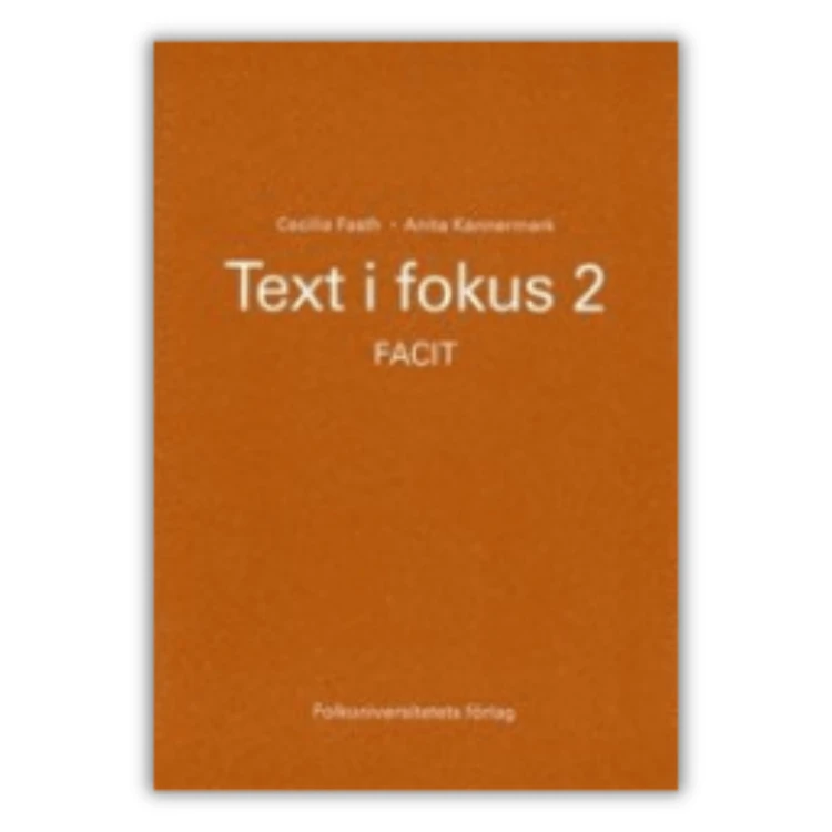 Text i fokus 2, answer Key, front cover