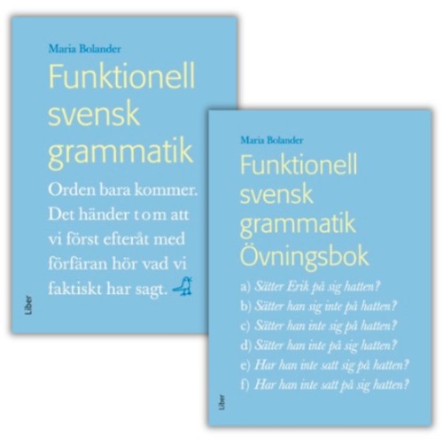 SET: Funktionell svensk grammatik includes an academic textbook and workbook with an answer key. Covers semantics, phonetics, morphology, syntax and word order, front cover