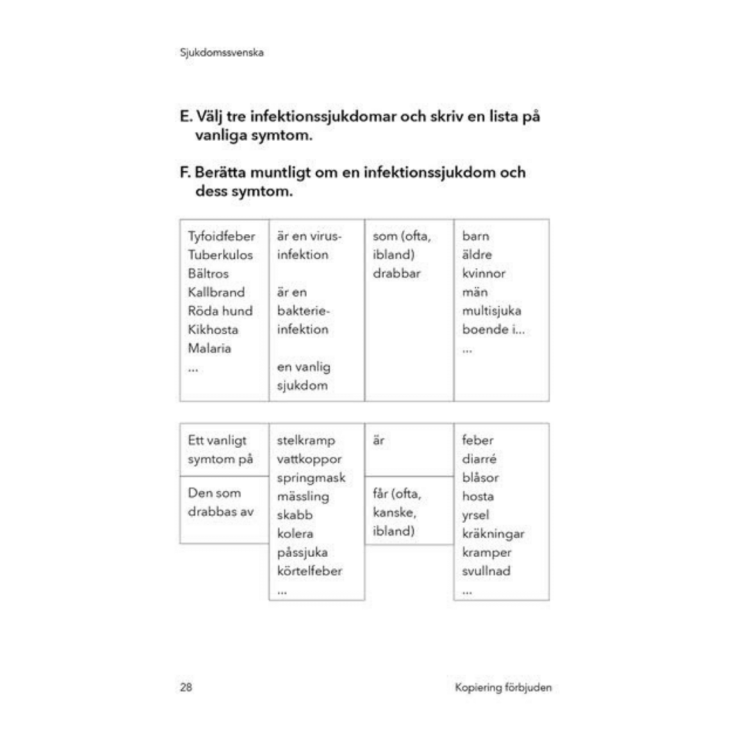 Sjukdomssvenska - diagnosis and disease in swedish