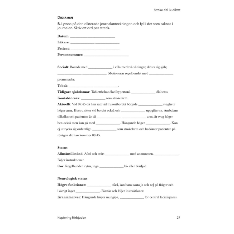 Läkarsvenska - medical swedish for doctors, diagnosis in swedish