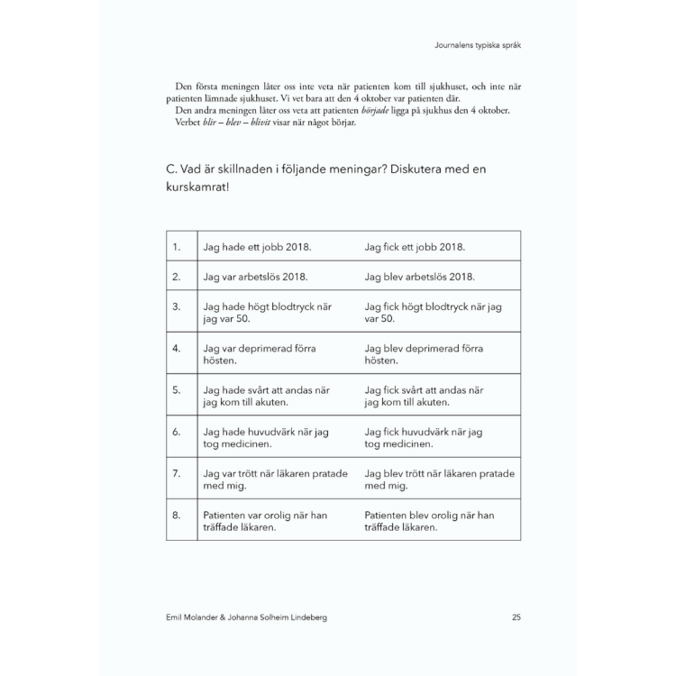 Journalsvenska - medical swedish for doctors and nurses