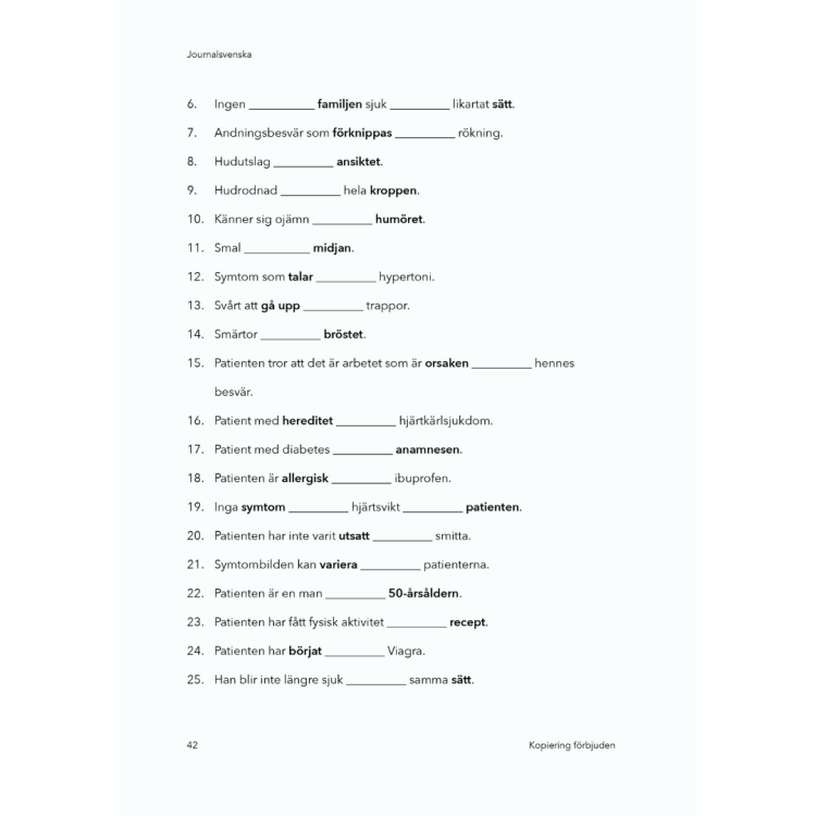 Journalsvenska - medical swedish for doctors and nurses