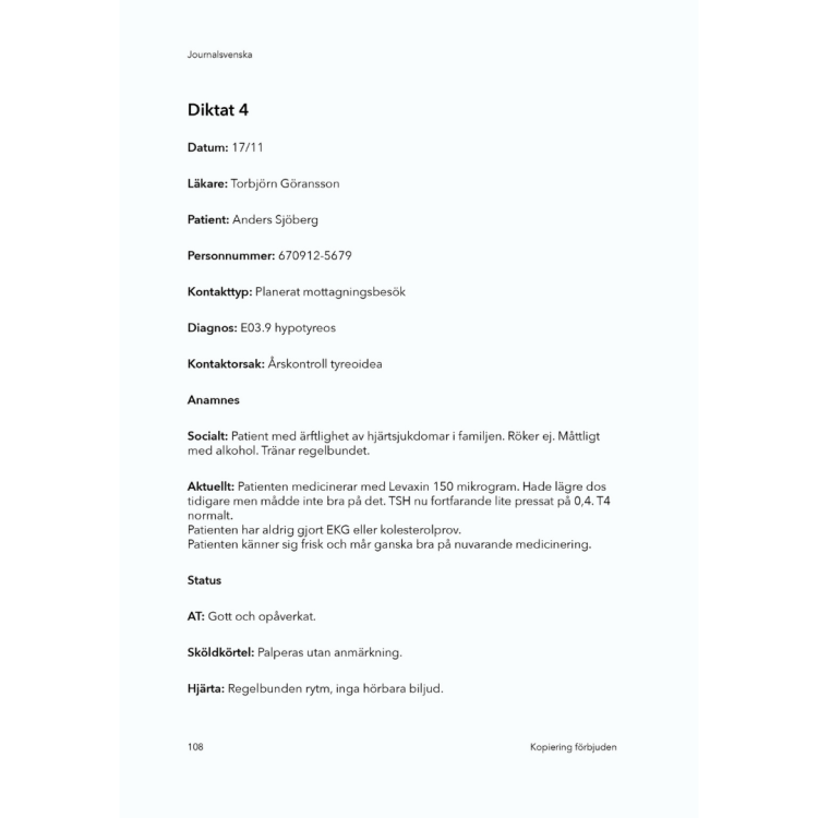 Journalsvenska - medical swedish for doctors and nurses